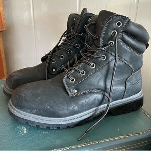 Donner Mountain Foundation Men’s Sz 12 Work Lace Up‎ Combat Boots Black & Gray